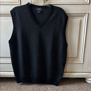 Brooks Brothers V-Neck Black Sweater Vest